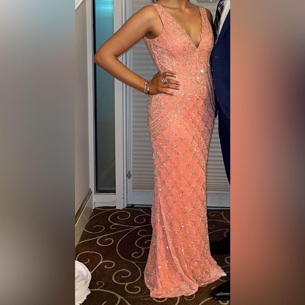 Coral Prima Vera Couture gown